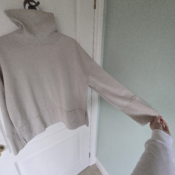 Women's Beige Turtleneck Sweater - Picture 1 of 6